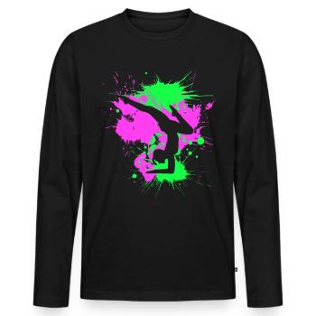 Gymnastique Gymnastique Fitness Gymnastique - T-shirt manches longues Premium bio Homme - noir - Devant - Nico (187cm)