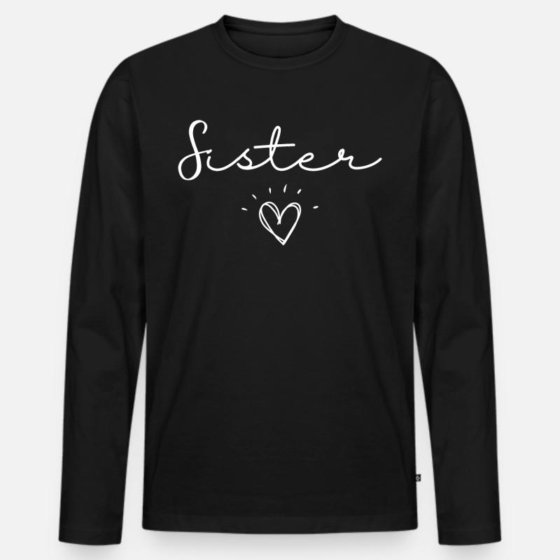 Schwester - Männer Premium Bio Langarmshirt - Schwarz