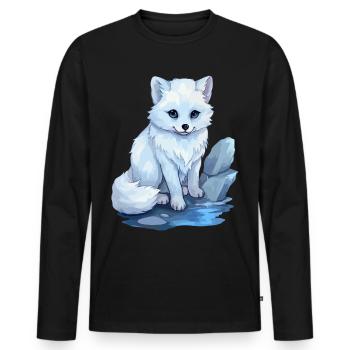 Polarfuchs Nur ein Kind, das Polarfüchse liebt - Männer Premium Bio Langarmshirt - Schwarz - Vorne - Nico (187cm)
