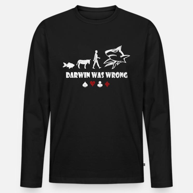 Poker - Männer Premium Bio Langarmshirt - Schwarz