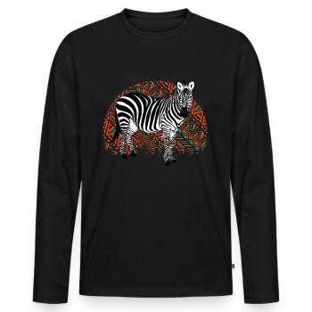 Zebra Africa Horse Hipster Gift Animal Stripe - Men's Premium Organic Long Sleeve Shirt - black - Front - Nico (187cm)
