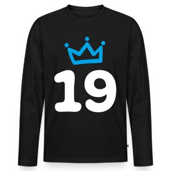 19th Birthday Congratulations - Men's Premium Organic Long Sleeve Shirt - black - Front - Nico (187cm)