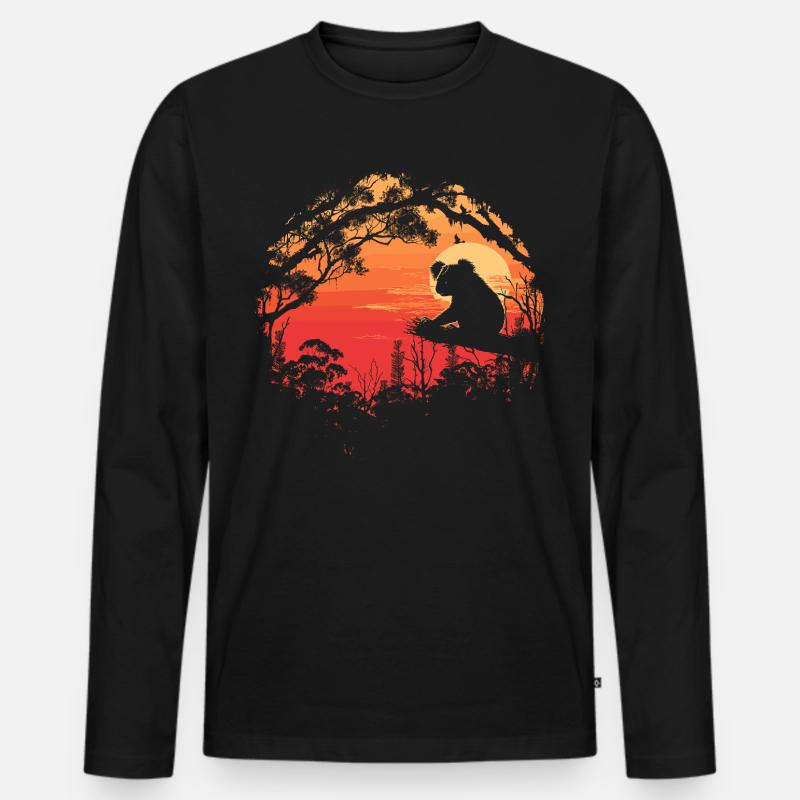 Koala Niedlicher Koalabär - Männer Premium Bio Langarmshirt - Schwarz