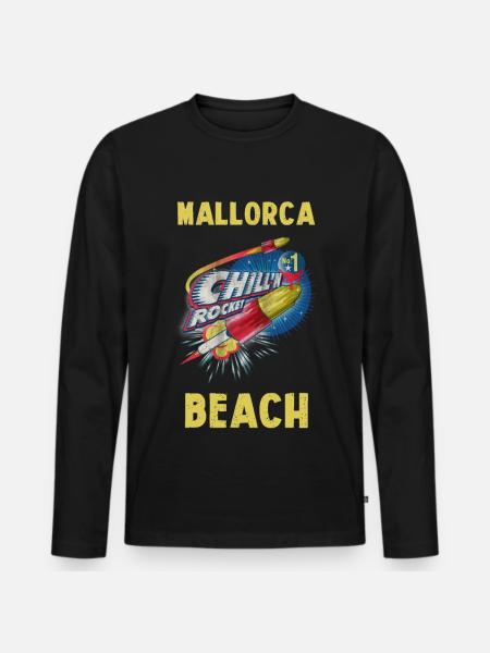 Mallorca Beach - Men's Premium Organic Long Sleeve Shirt - black