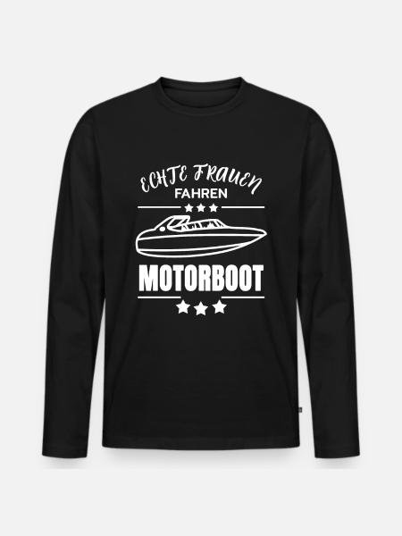 Motorboot - Männer Premium Bio Langarmshirt - Schwarz