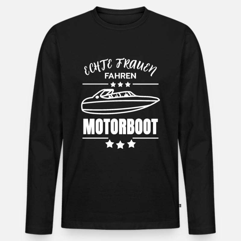 Motorboot - Männer Premium Bio Langarmshirt - Schwarz
