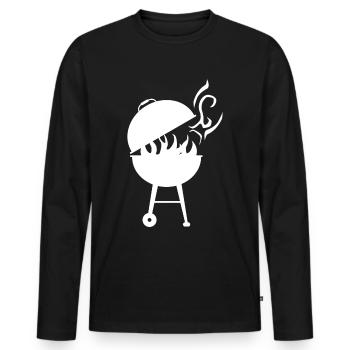 Barbecue - T-shirt manches longues Premium bio Homme - noir - Devant - Nico (187cm)
