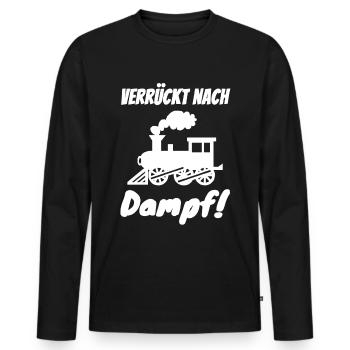 Eisenbahn Eisenbahner - Männer Premium Bio Langarmshirt - Schwarz - Vorne - Nico (187cm)