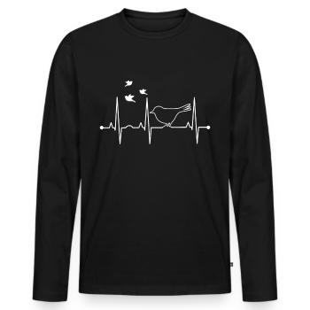 birds watch gift hobby - Men's Premium Organic Long Sleeve Shirt - black - Front - Nico (187cm)