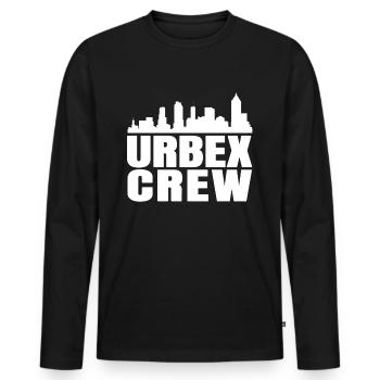 Urbex Crew Cityscape - Männer Premium Bio Langarmshirt - Schwarz - Vorne - Nico (187cm)