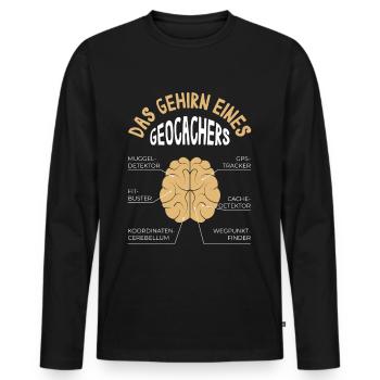 Geochcacher Geocaching Natur Hobby Fan Geschenk - Männer Premium Bio Langarmshirt - Schwarz - Vorne - Nico (187cm)