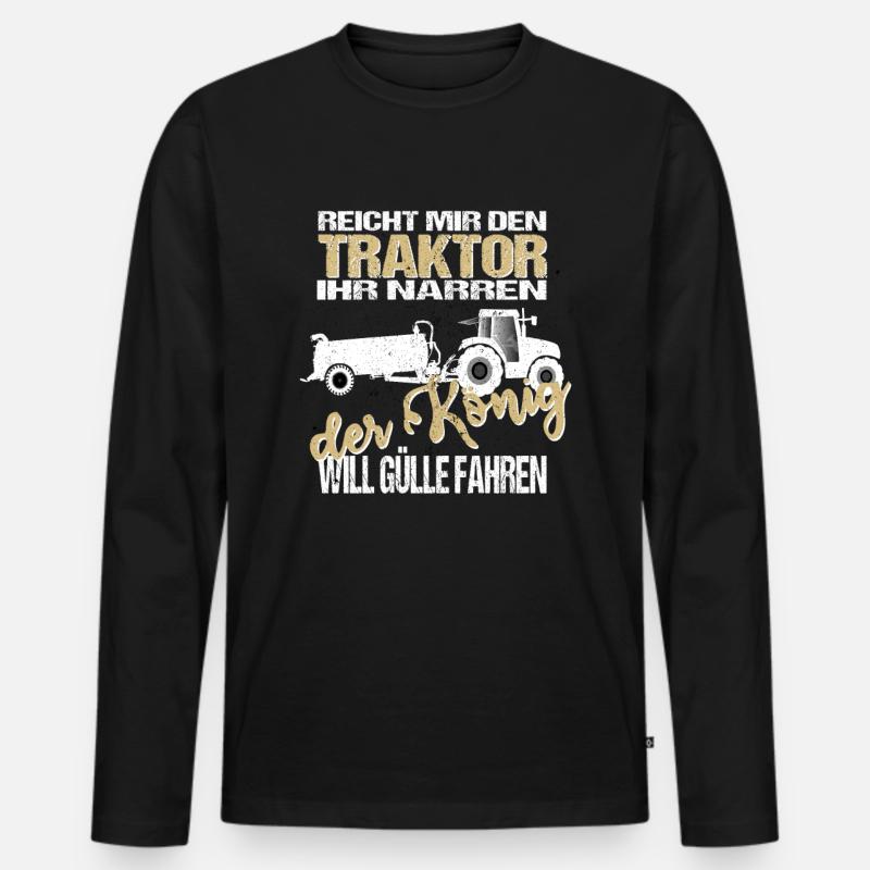Bauer Traktor Landwirtschaft - Männer Premium Bio Langarmshirt - Schwarz