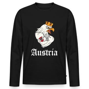 Austria Österreich Adler Wappen Nationalfarben - Männer Premium Bio Langarmshirt - Schwarz - Vorne - Nico (187cm)