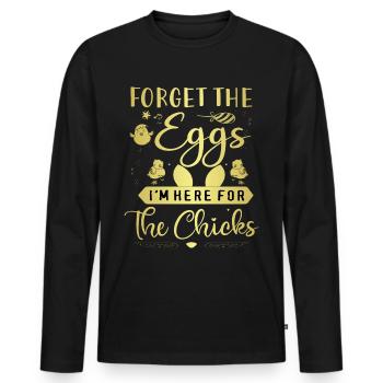 Easter chick Easter Spring Easter Easter Egg - Men's Premium Organic Long Sleeve Shirt - black - Front - Nico (187cm)