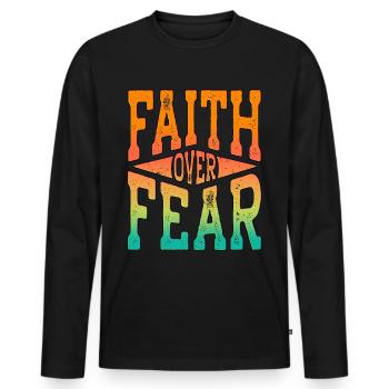 God-Fearing Prayer Faith Prayer Christian Jesus - Men's Premium Organic Long Sleeve Shirt - black - Front - Nico (187cm)