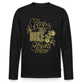 Vélo au lieu de vélo de voiture vélo de course - T-shirt manches longues Premium bio Homme - noir - Devant - Nico (187cm)