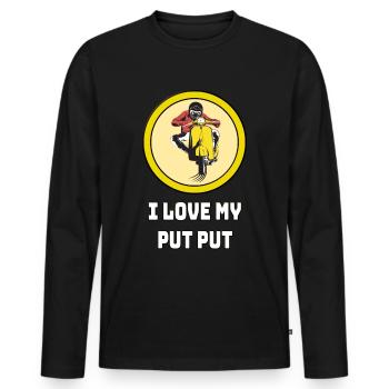 Moped Lustiger Spruch Mofafahrer Nostalgie - Männer Premium Bio Langarmshirt - Schwarz - Vorne - Nico (187cm)