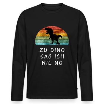 Zu Dino Sag Ich Nie No Lustiger Dinosaurier Spruch - Männer Premium Bio Langarmshirt - Schwarz - Vorne - Nico (187cm)