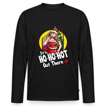 Christmas in July Sexy Girl Christmas Lips - Men's Premium Organic Long Sleeve Shirt - black - Front - Nico (187cm)