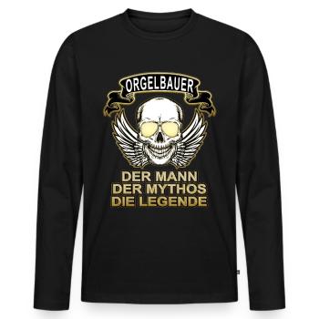 Orgelbauer Mann Mythos Legende - Männer Premium Bio Langarmshirt - Schwarz - Vorne - Nico (187cm)