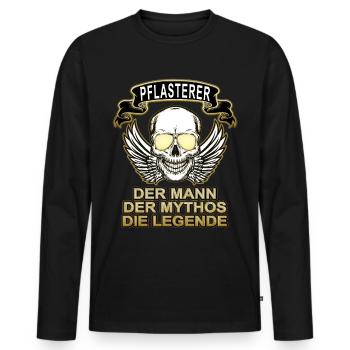 Pflasterer Mann Mythos Legende - Männer Premium Bio Langarmshirt - Schwarz - Vorne - Nico (187cm)