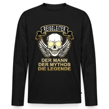 Reiseleiter Mann Mythos Legende - Männer Premium Bio Langarmshirt - Schwarz - Vorne - Nico (187cm)