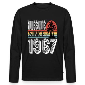 Awesome Since 1967 Sunset - Men's Premium Organic Long Sleeve Shirt - black - Front - Nico (187cm)