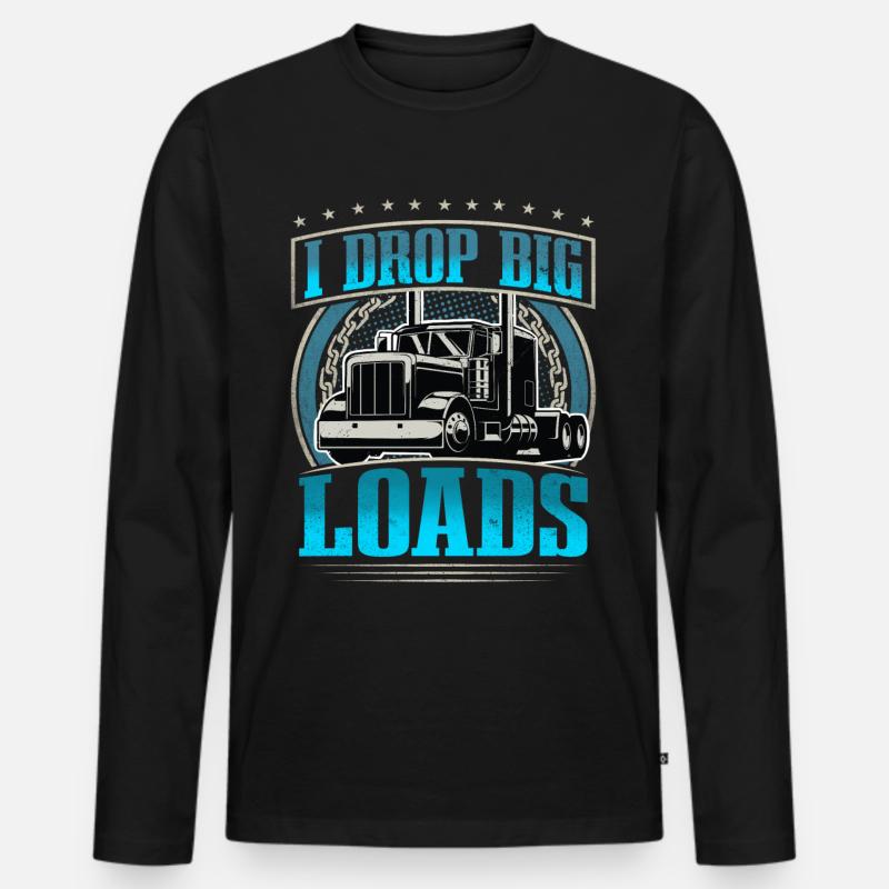 LKW Fahrer - Männer Premium Bio Langarmshirt - Schwarz