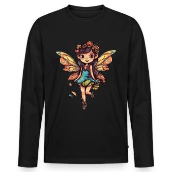 Fairy Fairy Fairy Magic Forest - Men's Premium Organic Long Sleeve Shirt - black - Front - Nico (187cm)