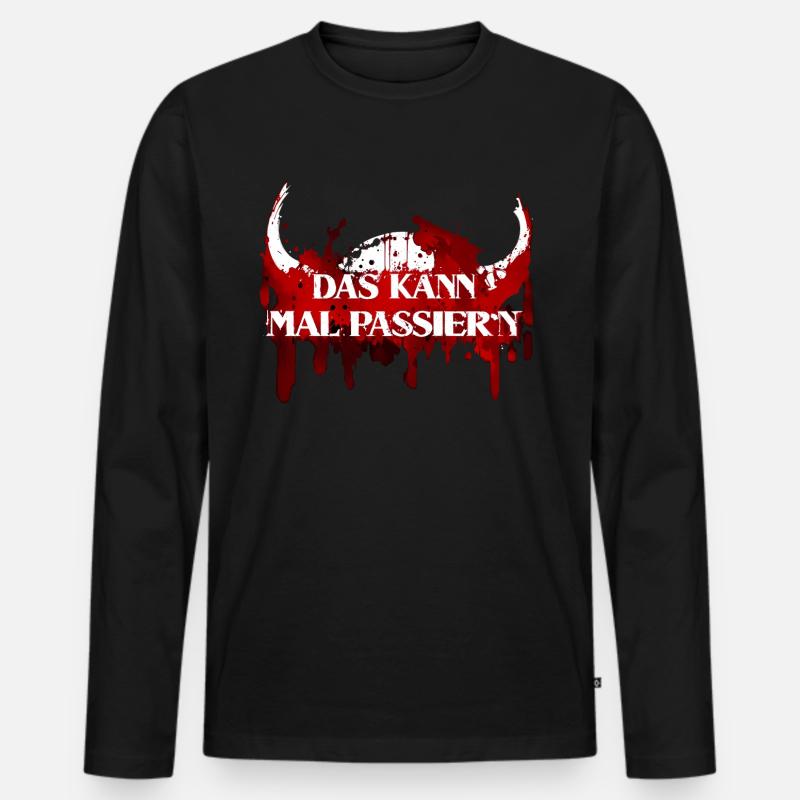 KRASSER WIKINGER VIKINGER - Männer Premium Bio Langarmshirt - Schwarz