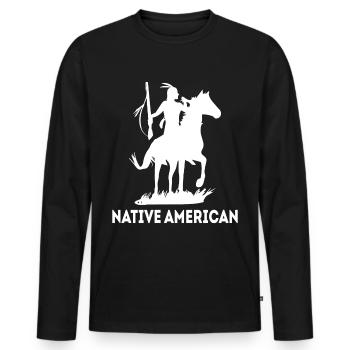 chef indien cool - T-shirt manches longues Premium bio Homme - noir - Devant - Nico (187cm)