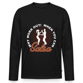 Salsa - Männer Premium Bio Langarmshirt - Schwarz - Vorne - Nico (187cm)