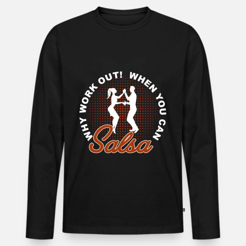 Salsa - Männer Premium Bio Langarmshirt - Schwarz