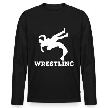 wrestling - T-shirt manches longues Premium bio Homme - noir - Devant - Nico (187cm)