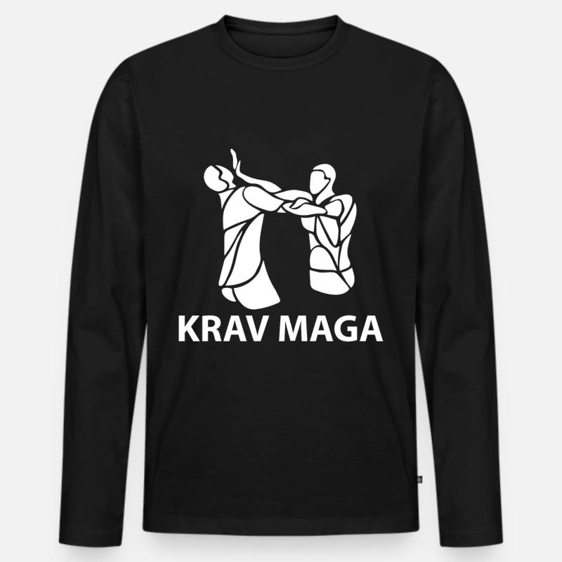 krav maga - Männer Premium Bio Langarmshirt - Schwarz