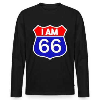 Road Trip 66th Birthday 1954 Vintage Gift - T-shirt manches longues Premium bio Homme - noir - Devant - Nico (187cm)