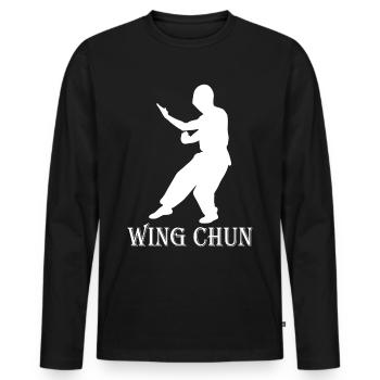 wing chun gift shirt - Men's Premium Organic Long Sleeve Shirt - black - Front - Nico (187cm)