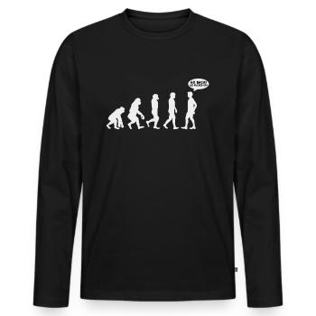 Evolution Umweltschutz Klimaschutz Erde Geschenk - Männer Premium Bio Langarmshirt - Schwarz - Vorne - Nico (187cm)