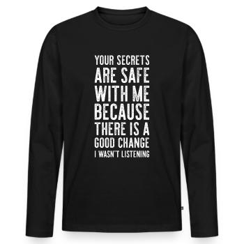 Idée de cadeau drôle chemise idée - T-shirt manches longues Premium bio Homme - noir - Devant - Nico (187cm)