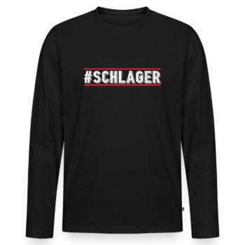Hashtag Schlager Hits Pop Musik Ohrwurm Geschenk - Männer Premium Bio Langarmshirt - Schwarz - Vorne - Nico (187cm)
