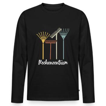 Gärtner Gärtnerei Rechen Gartenarbeit Geschenk - Männer Premium Bio Langarmshirt - Schwarz - Vorne - Nico (187cm)