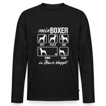 Boxer Hund Hundehalter Hundefreund Hunde Geschenk - Männer Premium Bio Langarmshirt - Schwarz - Vorne - Nico (187cm)
