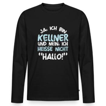 Ich Bin Kellner Kellnerin Gastronomie Geschenk - Männer Premium Bio Langarmshirt - Schwarz - Vorne - Nico (187cm)