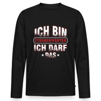 Straßenwärter Facharbeiter Autobahn Pylon Geschenk - Männer Premium Bio Langarmshirt - Schwarz - Vorne - Nico (187cm)