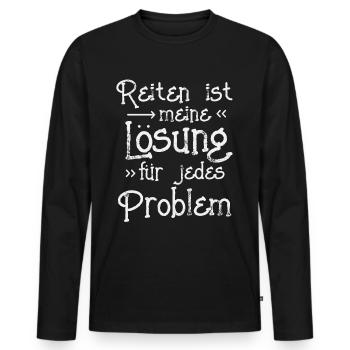 Reiten Reitsport Pferdesport Reiter Pferd Geschenk - Männer Premium Bio Langarmshirt - Schwarz - Vorne - Nico (187cm)