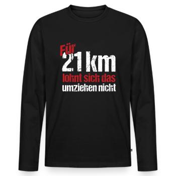 Marathon Laufen Joggen Läufer Langlauf Geschenk - Männer Premium Bio Langarmshirt - Schwarz - Vorne - Nico (187cm)