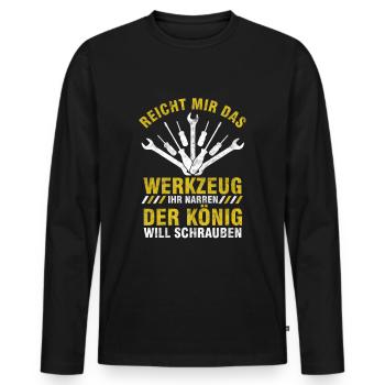 Schrauber Mechaniker Schrauben Werkstatt Geschenk - Männer Premium Bio Langarmshirt - Schwarz - Vorne - Nico (187cm)