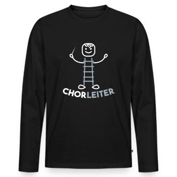 Chorleiter Chor Dirigent Stimmen Musik Geschenk - Männer Premium Bio Langarmshirt - Schwarz - Vorne - Nico (187cm)