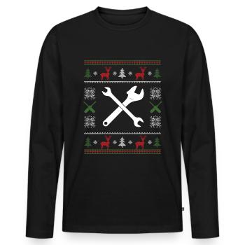 Cadeau de Noël Meilleur cadeau de mécanicien - T-shirt manches longues Premium bio Homme - noir - Devant - Nico (187cm)