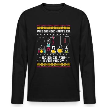 Weihnachtsgeschenk Wissenschaftler Wissenschaft - Männer Premium Bio Langarmshirt - Schwarz - Vorne - Nico (187cm)